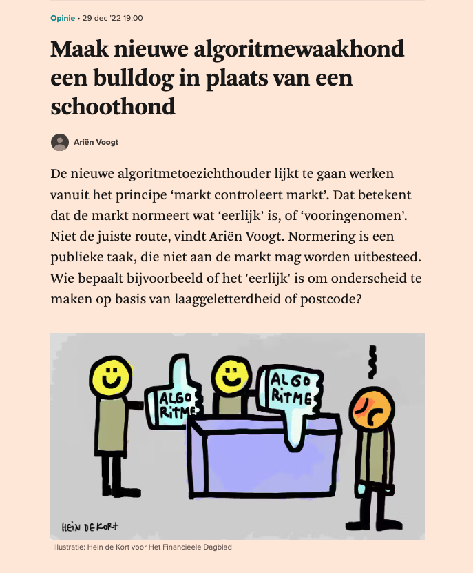 Algorithm Audit (opinieartikel) – Een nieuwe nationale toezichthouder op algoritmes