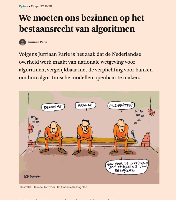 Algorithm Audit (opinieartikel) – Omkering van de algoritmische bewijslast